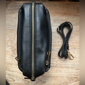 Faux Leather Black Crossbody - Small